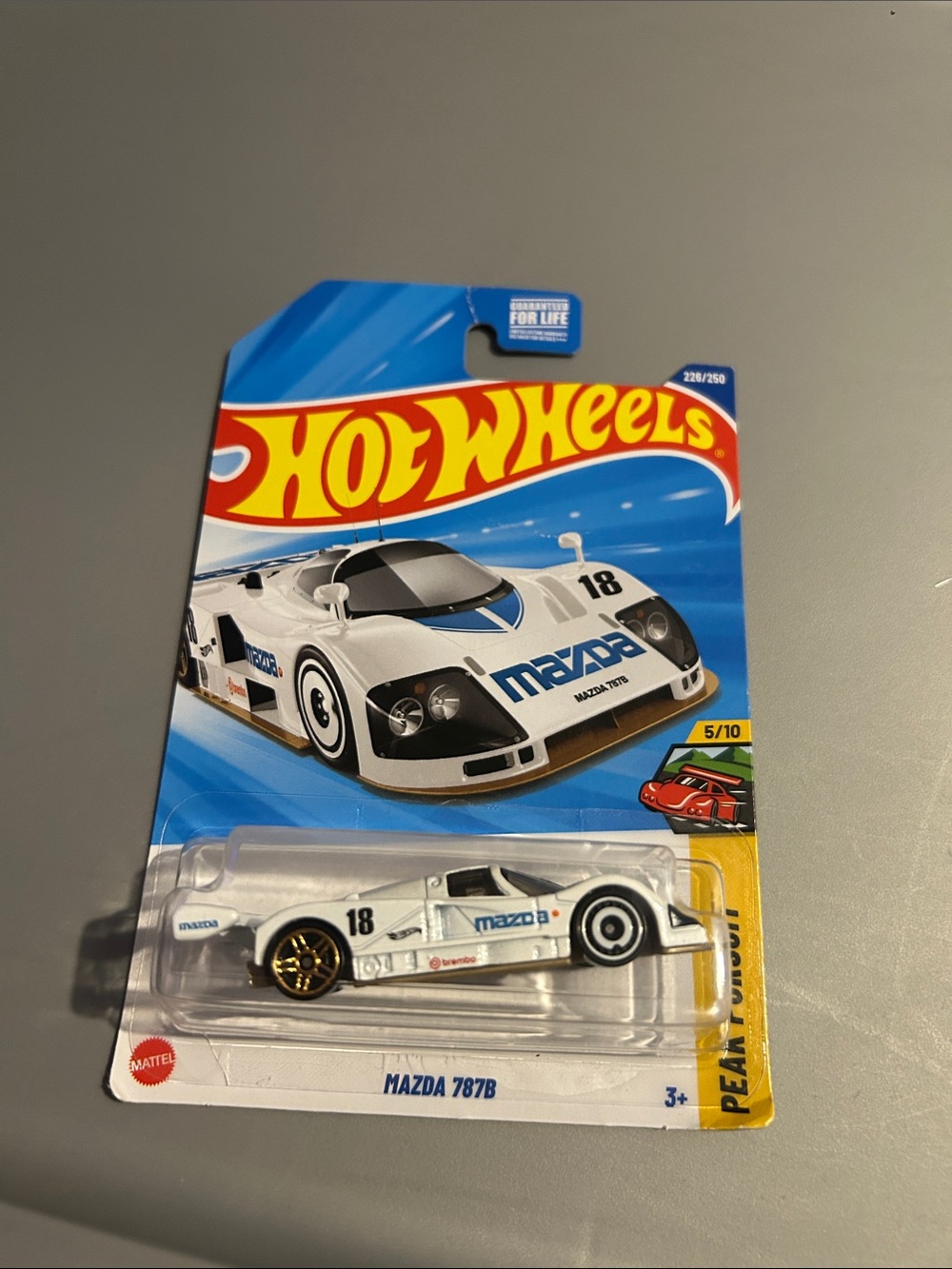 Mattel Hot Wheels Mazda 787B White and Blue Race Car